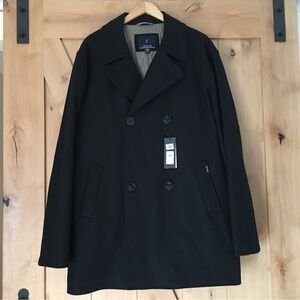 FAÇONNABLE Men’s Wool Blend Double Breasted Coat Size XXL Color Ink